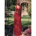 thumbnail image 6 of Women'S Maxi Skirt Set 2 Piece Outfits Sleeveless Strap Top Maxi Skirt Vacation Skirt Set Red S, 6 of 9