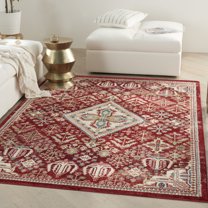 Nourison Revel Farmhouse Persian Brick Ivory 5'3" x 7'6" Area Rug, (5' x 8')