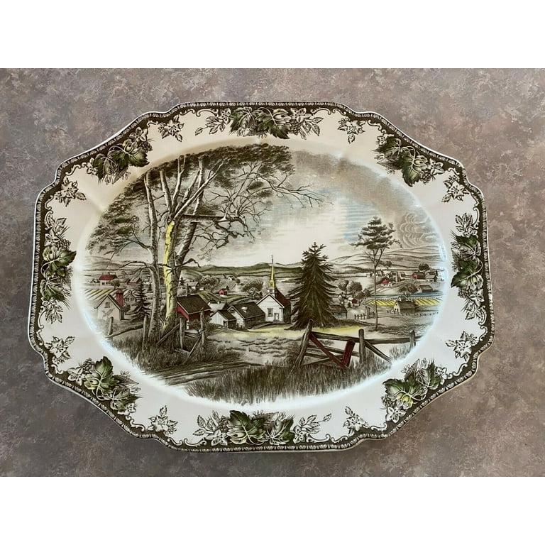 Johnson Brothers Turkey Platter 19.7 Friendly Village Stoneware