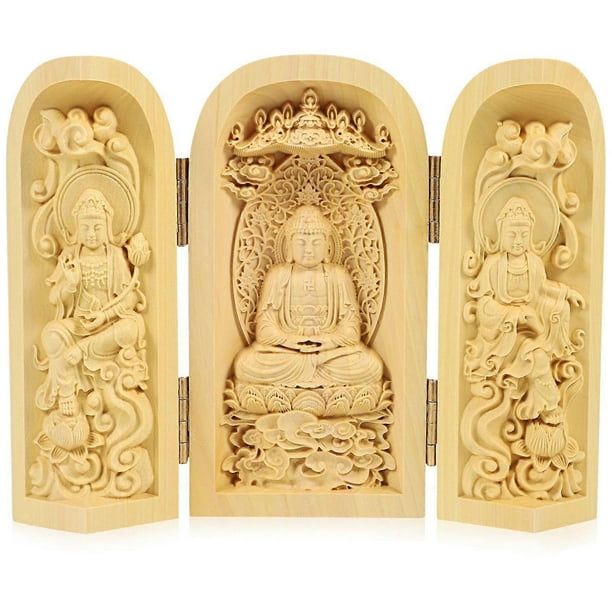 Wood Craft Buddha Buddhist Figurine Buddha Figurine Buddha Sculpture Decoration Random Style