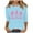 Sky Blue, variant on IROINNID Deals Breast Cancer Pullover for Women Breast Cancer Awareness Comfy Printed Loose T-shirt 3/4 Sleeves Blouse Round Neck Tops,Khaki