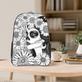 thumbnail image 5 of Honeii Floral Sugar Skull Portrait Print Clear Backpack Heavy Duty Transparent Bag 17" See Through BookBag for Women Men Adults Work Festival Sports Travel, 5 of 7