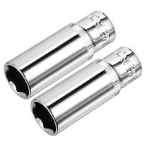 Unique Bargains 2Pcs 1/4 inch Drive 13mm Cr-V 6-Point Deep Socket