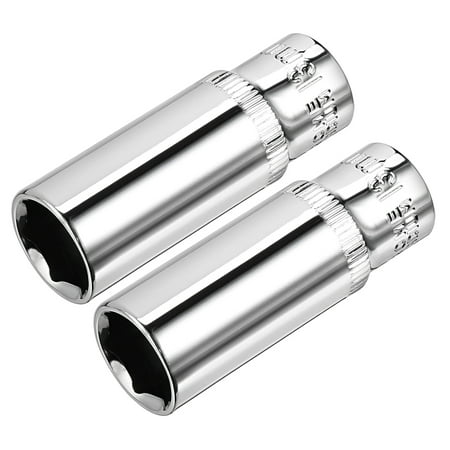 

2Pcs 1/4-inch Drive 13mm Cr-V 6-Point Deep Socket