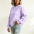 thumbnail image 4 of Womens Oversized Sweatshirts Basic Solid Tops Fall Winter Clothes Crewneck Outfits Pullover, 270, 4 of 6