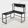 thumbnail image 2 of Spaco Reversible L-Shaped Corner Desk with Storage Bookshelf-Black, Office Desk, Gaming Computer Desks for Study,Working,Writing, 2 of 8