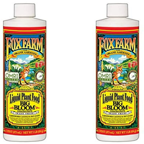FoxFarm FX14091 Big Bloom Liquid Concentrate Organic Plant Food, 1 Pint (2 Pack)