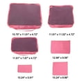 thumbnail image 2 of Unique Bargains 6 Pcs Zipper Design Packing Cube Set for Luggage Pink, 2 of 5