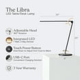 thumbnail image 4 of Brightech Libra LED Table Lamp - Contemporary Minimalist Standing Lamp - Adjustable Pivoting LED Head with Built-in Dimmer and Color Changing LED - Black, 4 of 11