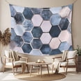 thumbnail image 2 of Navy Blue Grey Tapestry for Bedroom Wall Hanging Tapestry, Modern Abstract Art Geometric Ceiling Backdrop Tapestries Poster Blanket Wall Decor for Teens Room Living Room Dorm 39" x 59", 2 of 8