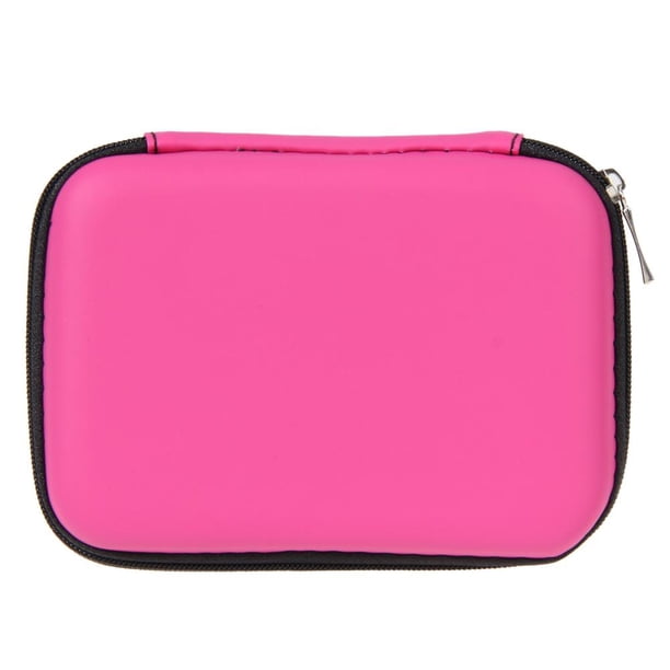 Paquete de disco duro de 2,5 pulgadas, bolsa para auriculares, paquete de energía móvil multifunción, bolsa EVA (rosa)