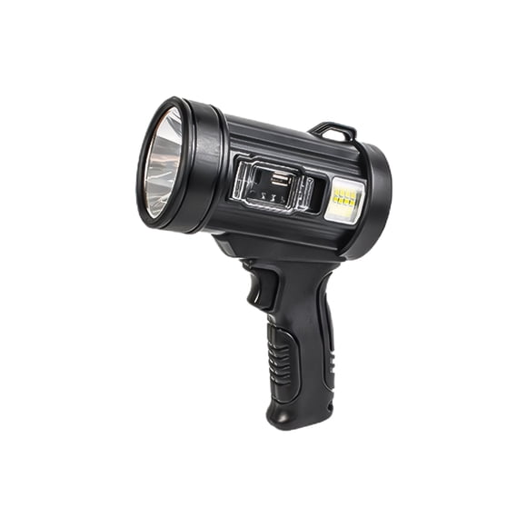 Eigraketly Linterna de foco con reflector lateral, focos recargables e impermeables, de mano para exteriores Estufas de camping trompeta