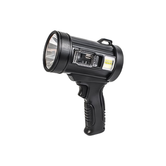 Eigraketly Linterna de foco con reflector lateral, focos recargables e impermeables, de mano para exteriores Estufas de camping trompeta