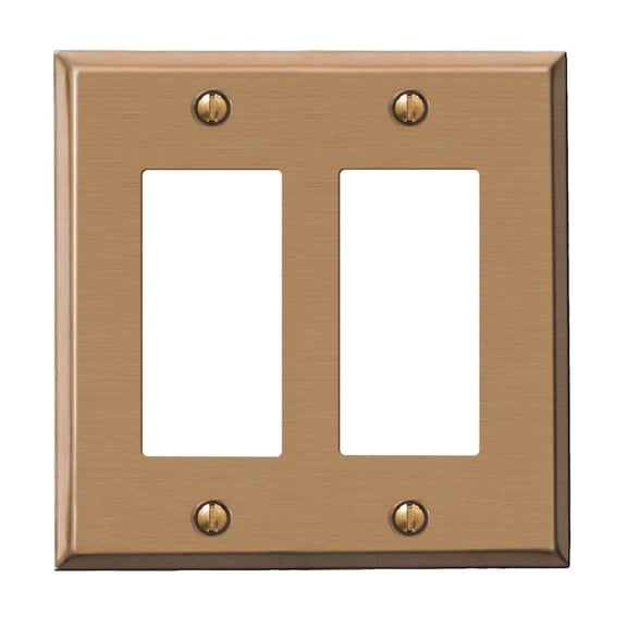 Amerelle Edwardian Double GFCI Wall Plate Cover Brushed Bronze Finish
