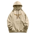 thumbnail image 3 of MHFRRA Sudadera con Capucha y Cordón con Estampado de Cabeza de Toro para Hombre, Estilo Informal, Cómoda, para Uso Diario Beige, 3 of 4