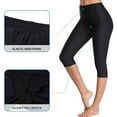 thumbnail image 3 of Women Swim Pants High Waisted Swim Capris Solid Swimming Leggings, 3 of 7