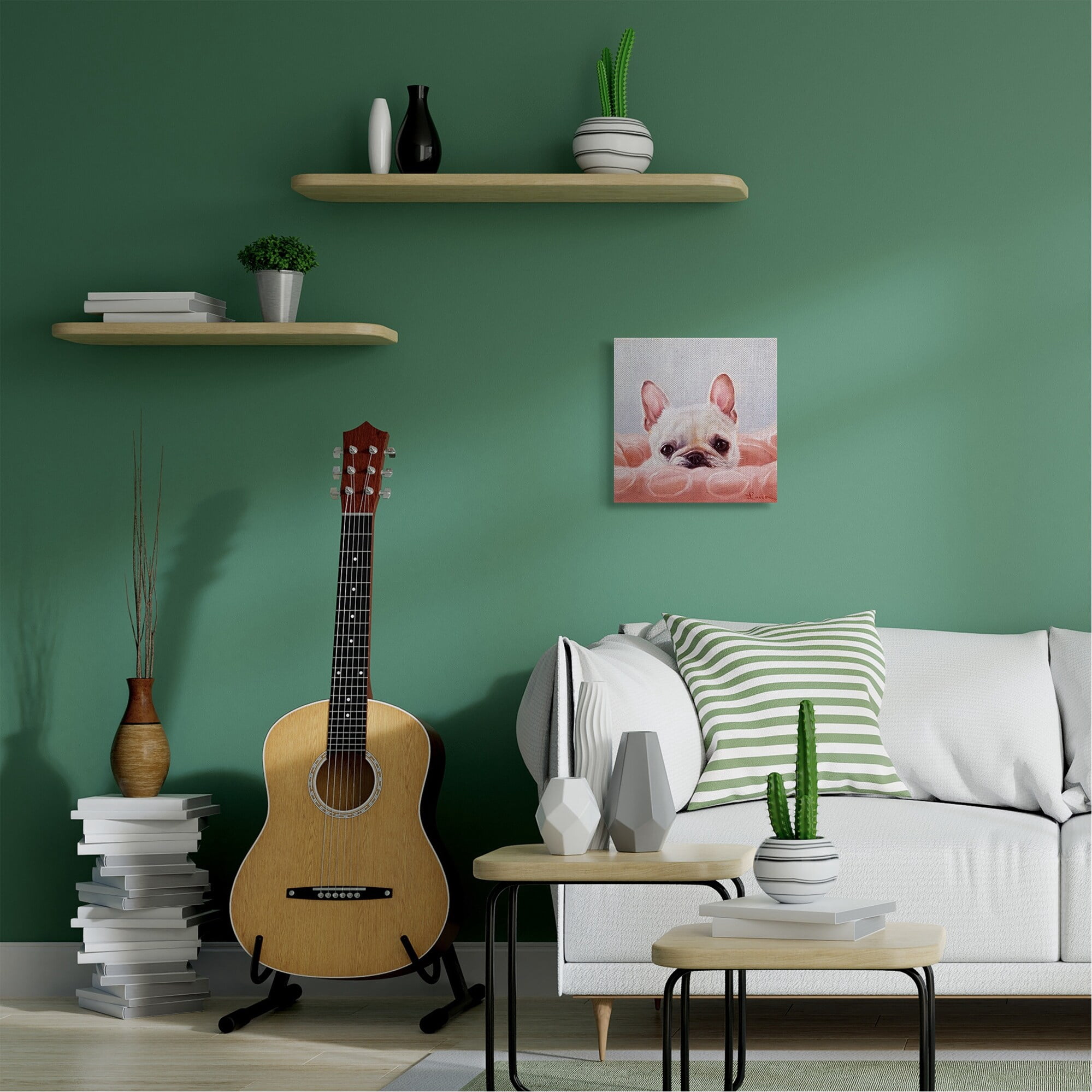Stupell Home Décor Cute Puppy Portrait Dog Pet Painting Canvas Wall Art by Lucia Heffernan