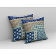 thumbnail image 4 of Flower Castle Patchwork Indoor/Outdoor Fabric Pillow with Zip -Blue Orange 20x20, 4 of 7