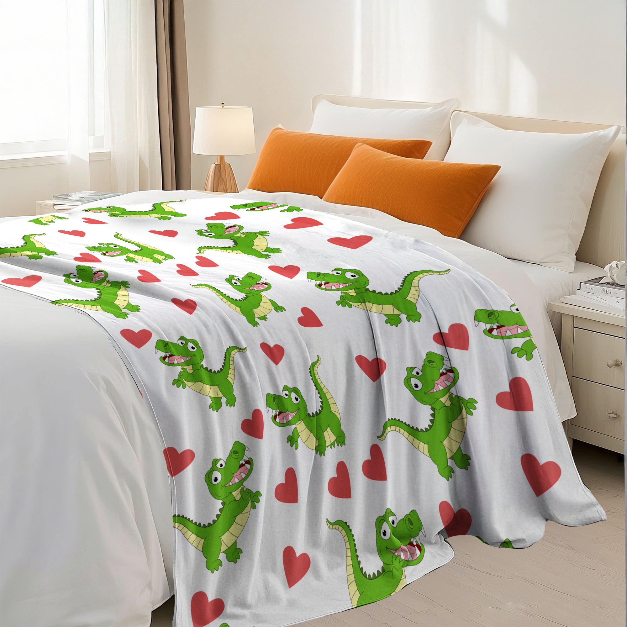 Flannel Fleece Throw Blanket, Soft Large Throw Blanket, Lightweight Cozy Plush Throw Blanket Fit Sofa Bed, 30"x40", Dinosaur