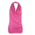 thumbnail image 1 of Blusa sexy con cuello drapeado y espalda descubierta, sin mangas, para mujer - Poliéster, perfecta para mujeres embarazadas y salidas informales, 1 of 2