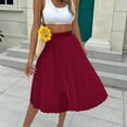 thumbnail image 4 of Idoravan Women's Basic Versatile Skirt Clearance Womens Casual Fashion Solid Color Style Personality Sweet Mesh Mid Length Lace Mesh Skirt, 4 of 7