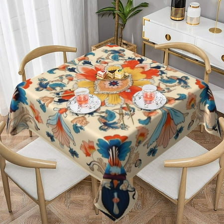 

FLORID Thanksgiving Tablecloths Pattern Flower Pattern Autumn Pattern for Party White