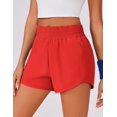 thumbnail image 4 of Pinspark Women's High Waisted Running Shorts Mesh Liner Athletic Shorts Quick Dry Gym Workout Shorts with Zip Pocket, 4 of 6