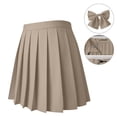 thumbnail image 5 of Yungyresw Women Pleated A Line Skirt Elastic High Waist Solid Front Pleated Mini Basic Skirt Academic Style Casual Fashion Skirt Khaki XL, 5 of 7