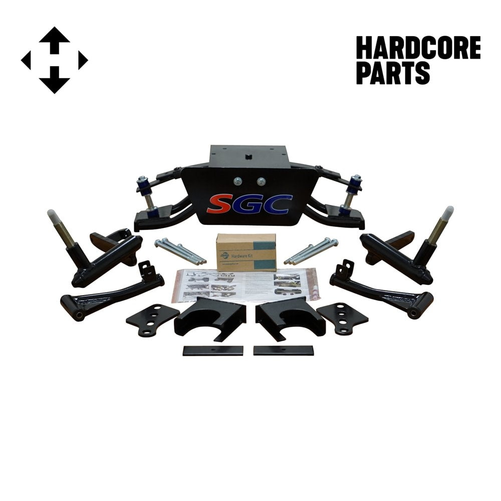 Hardcore Parts 6” Heavy Duty Double A-Arm Suspension Lift Kit for Club Car DS Golf Cart (1982-2003) with 14" Black 'Voodoo' Wheels and 22"x10.5"-14 GATOR On-Road/Off-Road All-Terrain tires