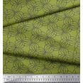 thumbnail image 3 of Soimoi Green Cotton Voile Fabric Brush Stroke Abstract Fabric Prints By Yard 42 Inch Wide, 3 of 3