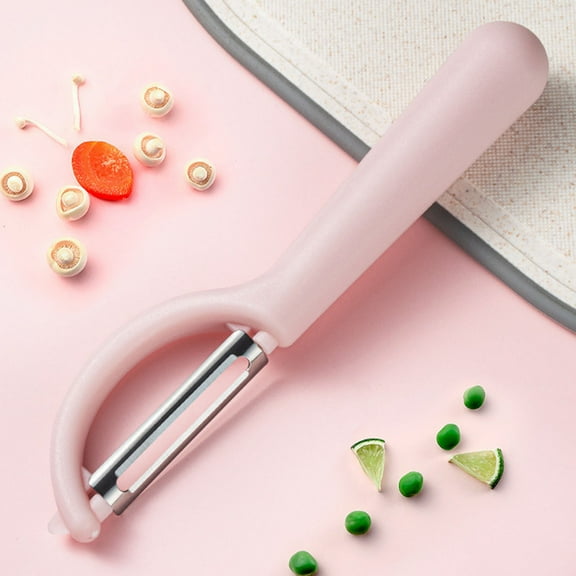 Vestitly Multifunctional Peeler P-Type Sugarcane Knife Peeler Apple Potato Pumpkin Vegetable Fruit Stainless Steel Plane Pink