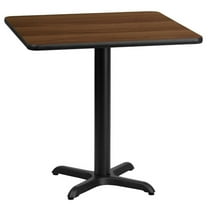 Pemberly Row 24" Square Restaurant Dining Table in Black and Walnut
