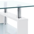 thumbnail image 6 of vidaXL Coffee Table White and Transparent Tempered Glass, Melamine, 6 of 7