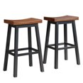 thumbnail image 6 of LuXeo Lakewood 29" Solid Wood Saddle Barstool Walnut Finish Set of 2, 6 of 13