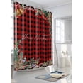 thumbnail image 3 of Fsddascl Christmas Shower Curtain Set - 72" x 78" Washable Bathtub Curtain with 12 Hooks, Pine Cones Botanical Xmas Red Black Plaid Waterproof Fabric Stall Shower Curtains for Bathroom/Bathtub Décor, 3 of 6