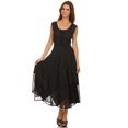 thumbnail image 4 of Sakkas Kevina Stonewashed Rayon Embroidered Dress - Black - 1X/2X, 4 of 5