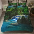 thumbnail image 2 of Waterfall Duvet Cover Set Natural Scenery Quilt Cover Pillowcase Landscape Forest Waterfall Queen Size Polyester Bedding Set, 2 of 7