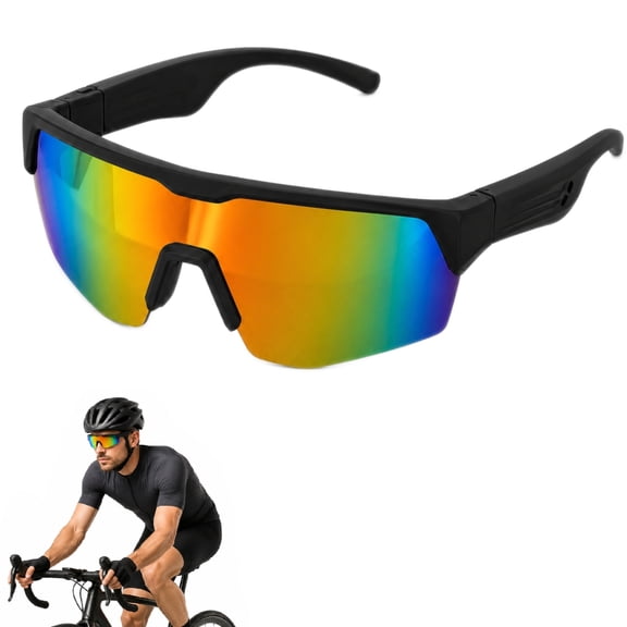 GenXenon Bluetooth Cycling Sunglasses for Men Women,Sports Audio Glasses with Polarized UV400 Lenses,Open-Ear Speakers,Hands-Free Calls Music for Running Outdoor