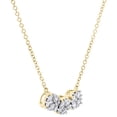 thumbnail image 2 of 10K Yellow Gold Three Circle Round Diamond Charm Cable Link Necklace 18" 1/2 Ct., 2 of 6