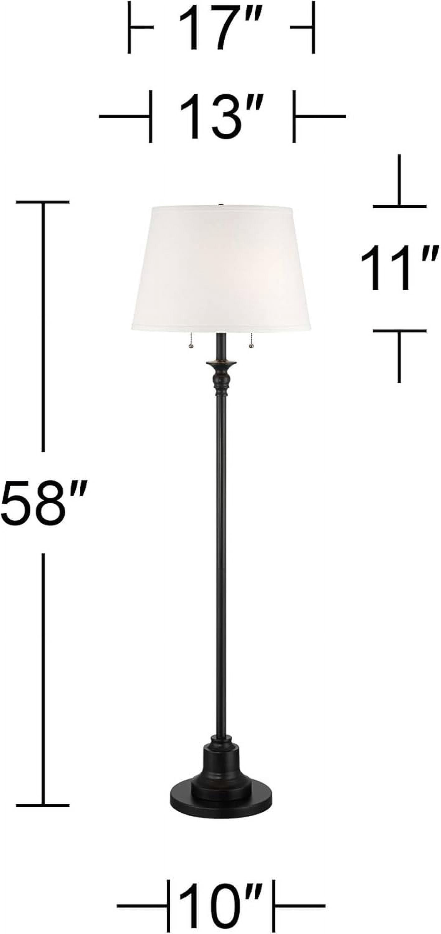 AINUO Spenser 58 Inch Satin Black Traditional Floor Lamp, Classic Tall Standing Lamp for Living Room Bedroom Home Office Decor