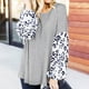 thumbnail image 4 of ICHUANYI Clearance Women Blouse Leopard Print Long Sleeved V Neck Gradient Stitching Cuff Tops ICHUANYI "ICHUANYI", 4 of 9