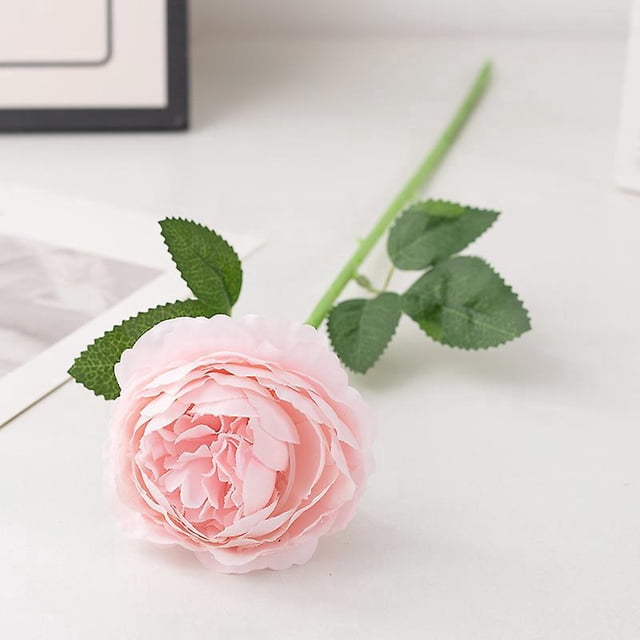 Ramos de flores falsas de peonía de 10 cabezas para decoración de boda, hogar, oficina, fiesta, hotel, centros de mesa, arreglos florales, rosa claro