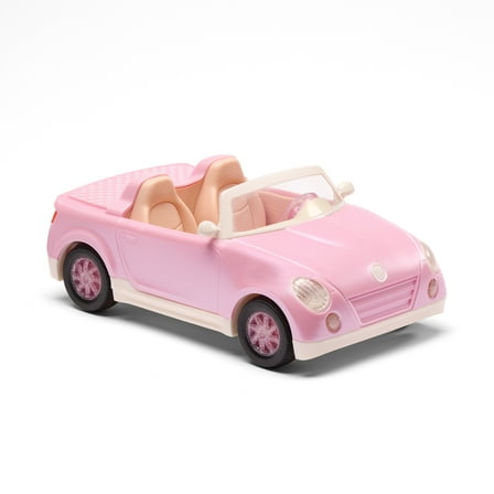 Hey Bestie Rosy Roadster Pink Convertible Toy Car for (5.5-inch) Small Dolls, Toys for Kids 3 Years & Up