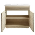 thumbnail image 4 of Modway Render 36" Faux Travertine Bathroom Vanity With Sink in White, 4 of 10