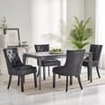 thumbnail image 2 of GDF Studio Maggie Contemporary Tufted Dining Chairs, Set of 4, Black Microfiber and Espresso, 2 of 5