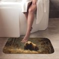 thumbnail image 4 of 1pc Brown Bear in Forest Absorbent Non-Slip Bathroom Thickened Flannel Rug Decor,Soft,Quick Drying,Suitable For Indoor/outdoor Use,Bathrooms,Bedrooms,Kitchens,Terrace,Laundry Rooms,16"x24", 4 of 9
