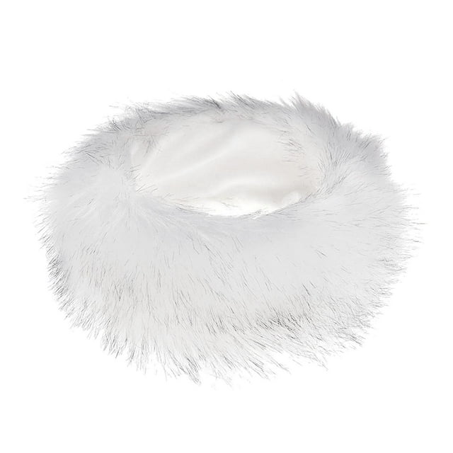 Diadema de piel sintética con gorro de piel elástica Calentador de orejas de invierno Mujeres Orejeras Esquí frío Blanco jinwen Diademas calentadoras de orejas de piel