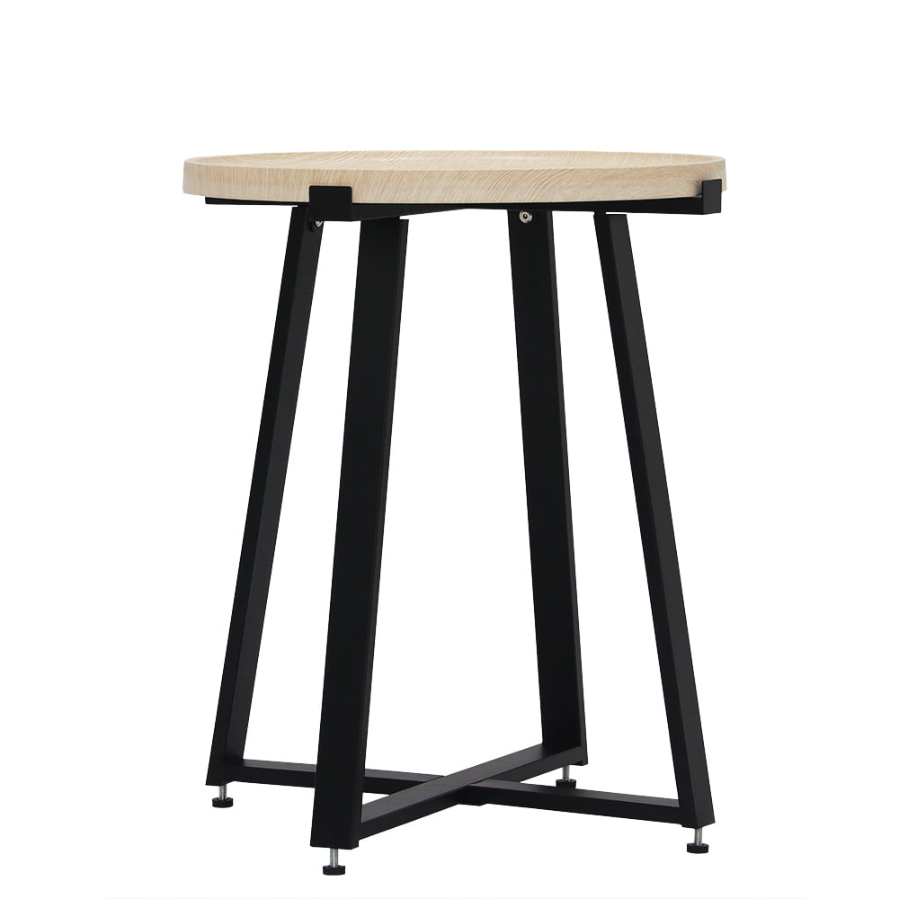 Abble Round Manufactured Wood End Table, Oak