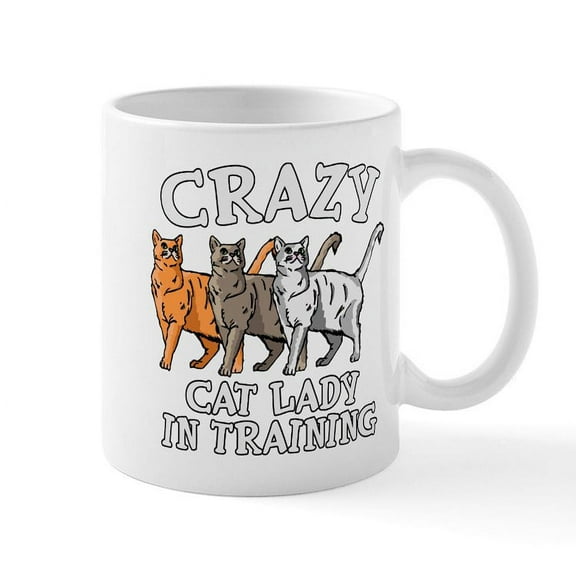 CafePress - Crazy Cat Lady - 11 oz Ceramic Mug - Novelty Coffee Tea Cup
