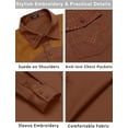 thumbnail image 5 of COOFANDY Men's Western Cowboy Shirt Embroidered Long Sleeve Slim Fit Casual Cotton Button Down Hippie Shirts with Pockets, 5 of 6